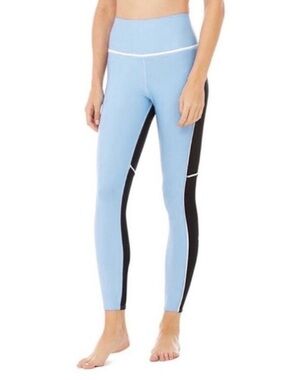 ALO Yoga Marina Blue & Black 7/8 Length High Waist Element Leggings Sz. S